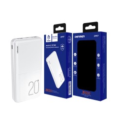 DENMEN POWER BANK DP07 CON PUERTOS USB DOBLES 20000MAH BLANCO